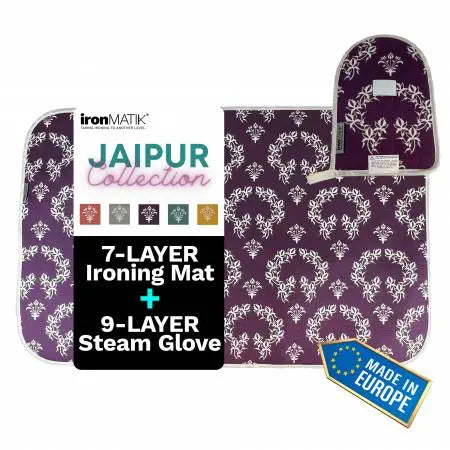 Jaipur Purple Ironing Mat and Glove Bundle - Linda's Electric Quilters