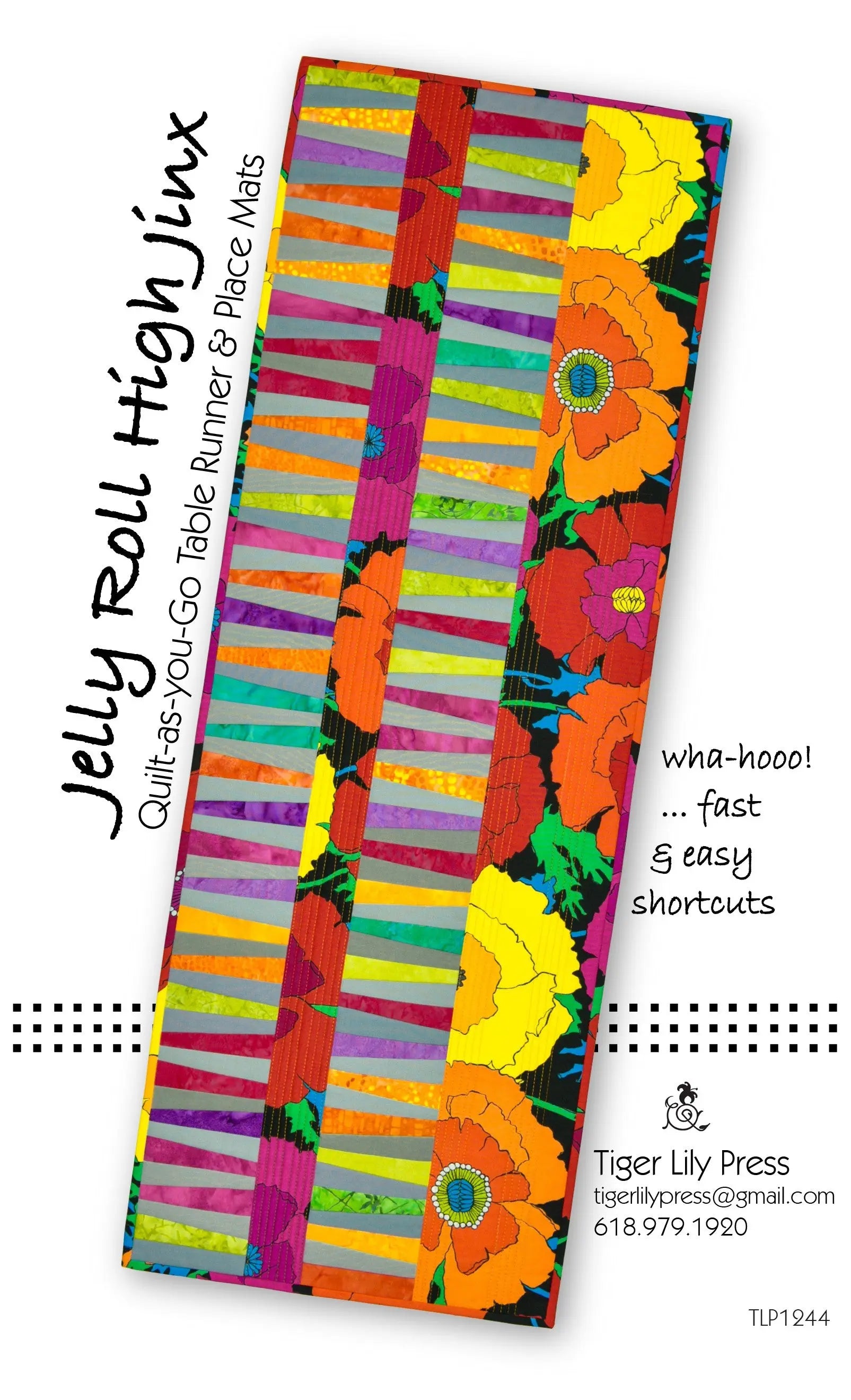 Jelly Roll High Jinx Quilt-As-you-Go Table Runner & Place Mats - Linda's Electric Quilters