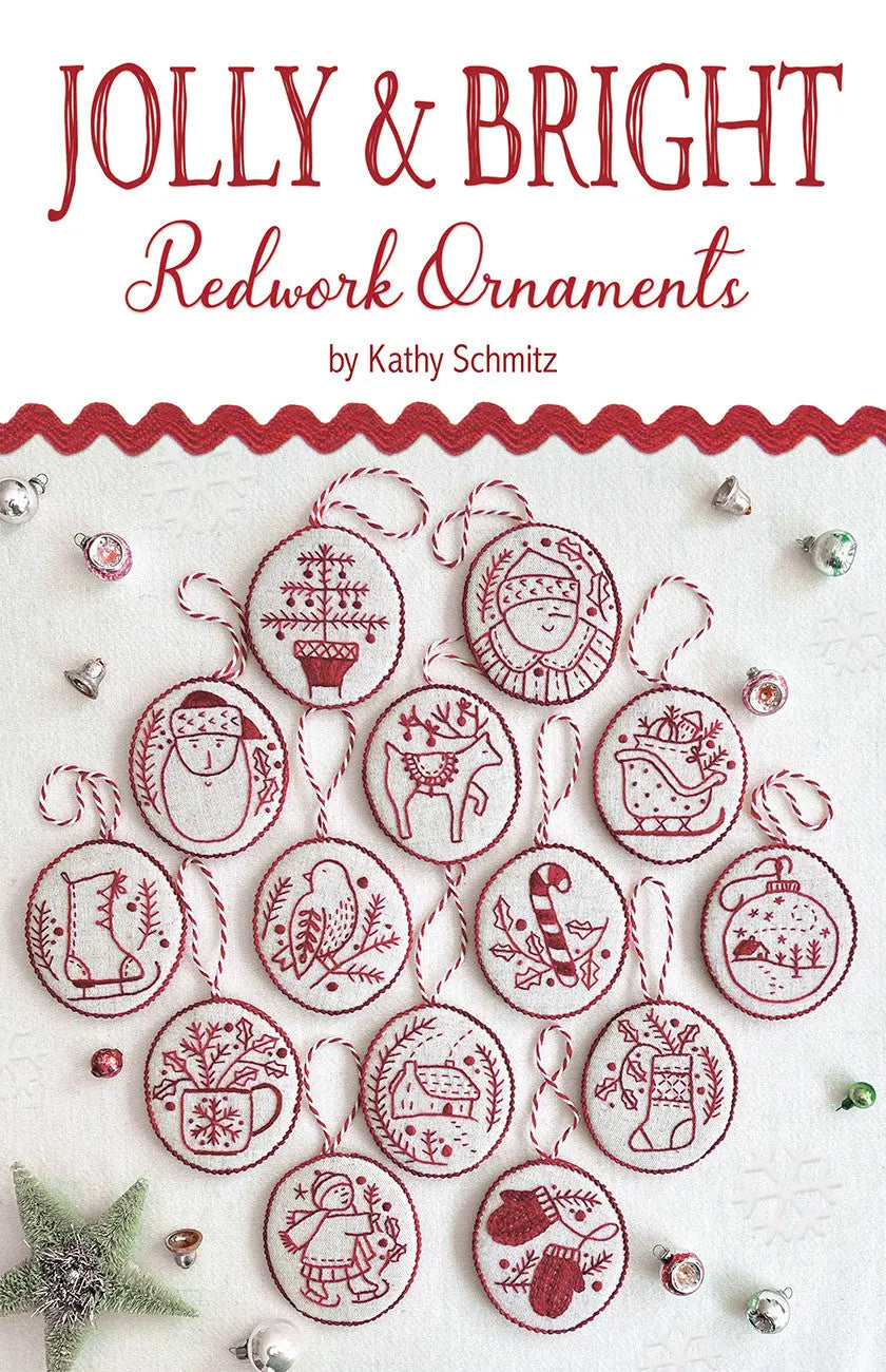 Jolly & Bright Redwork Ornaments - Linda's Electric Quilters