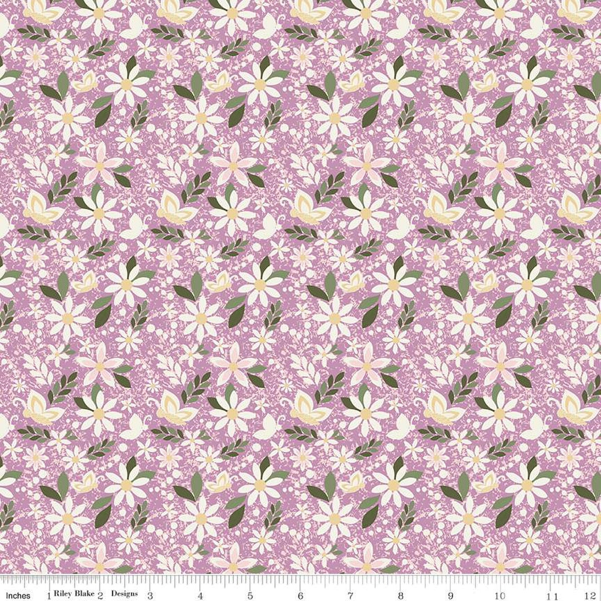 Juju's Petals Dance Lilac Cotton 43"/44" Fabric Per Yard