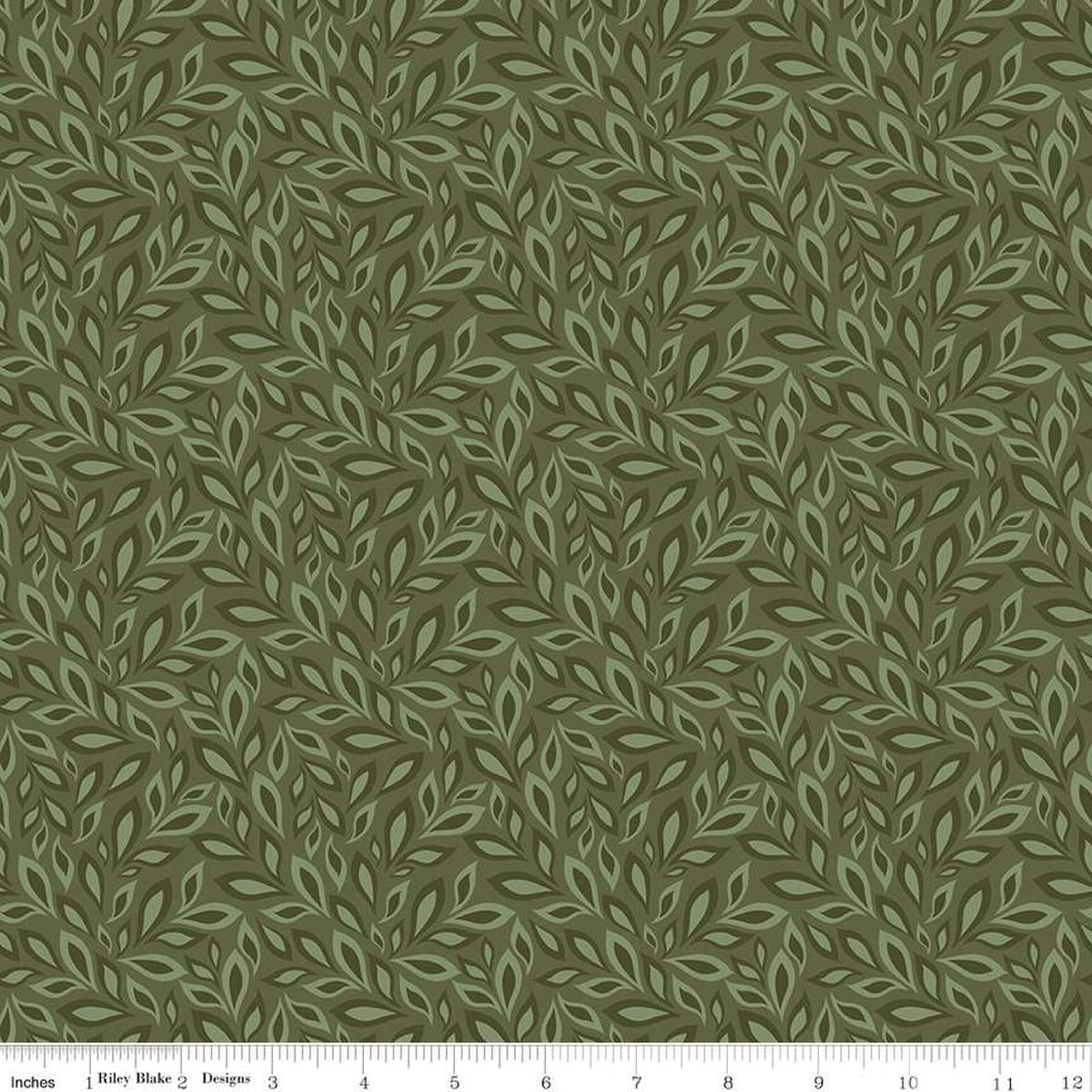 Juju's Petals Leaves Green Cotton 43"/44" Fabric Per Yard