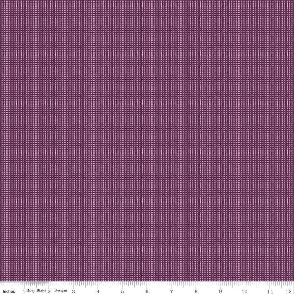 Juju's Petals Stripes Purple Cotton 43"/44" Fabric Per Yard