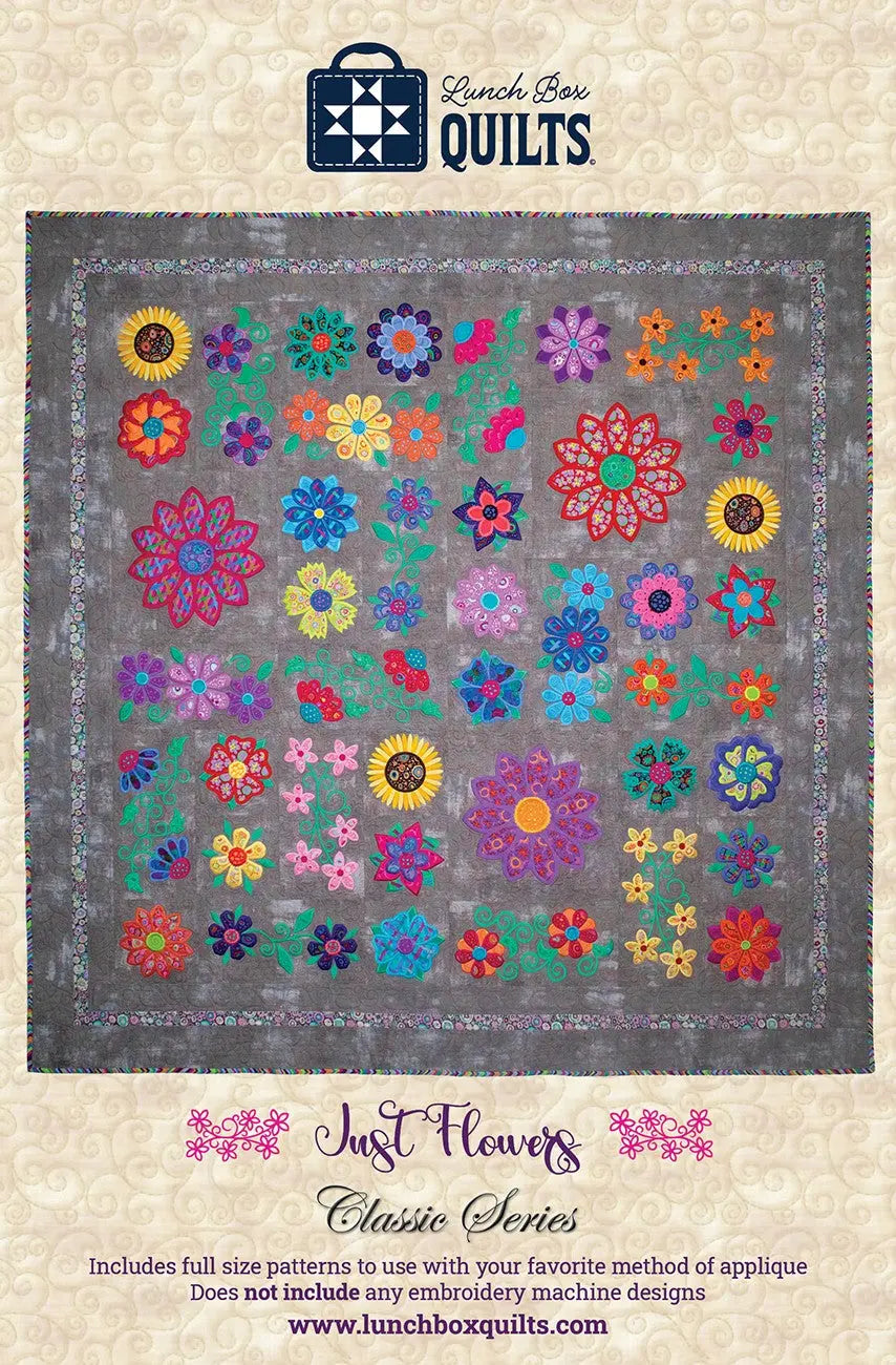 Just Flowers Traditional Applique Embroidery Patterns (Classic Series) - Linda's Electric Quilters