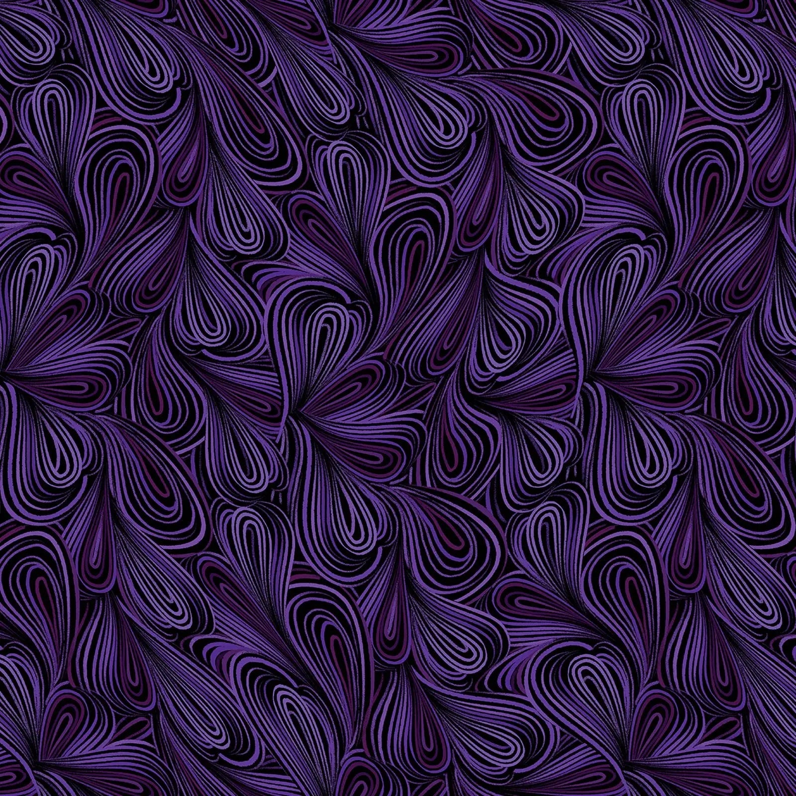 Purple modern swirl wideback fabric