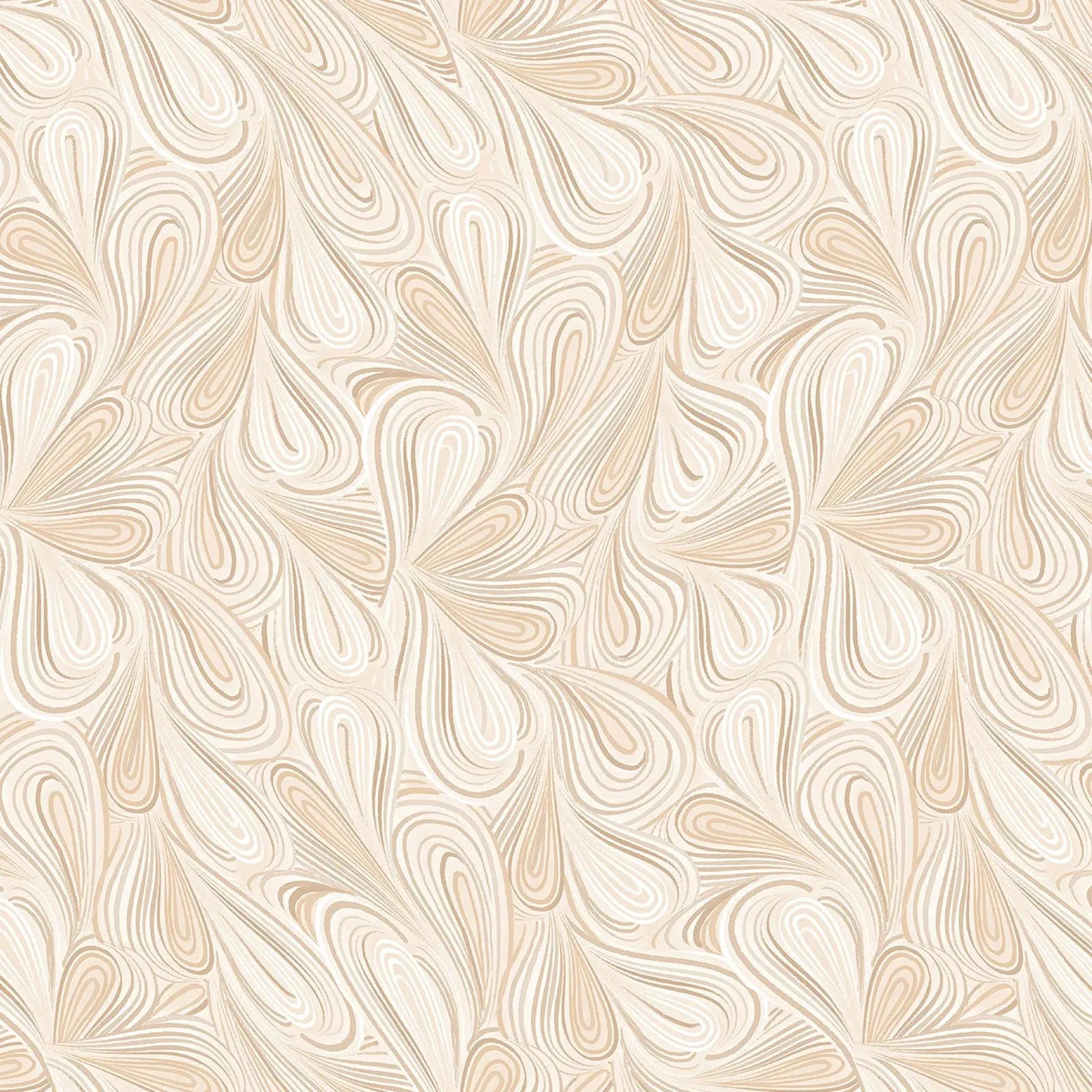 Natural beige modern swirl wideback fabric.