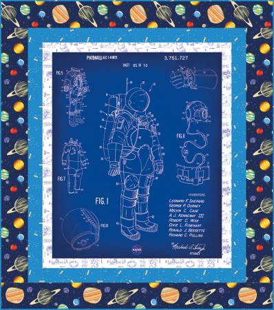 Riley Blake NASA Spacesuit Panel Quilt Kit with space-themed panel print