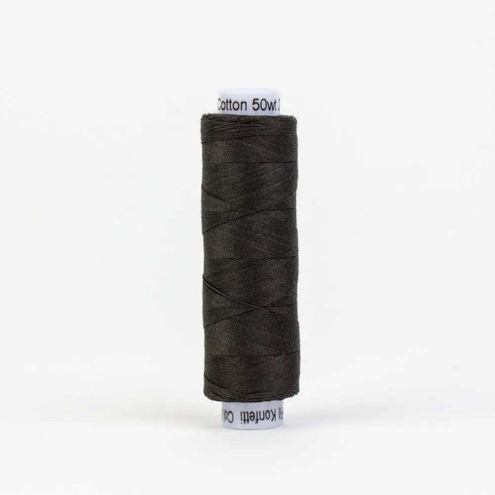 KT201 - Konfetti™ 50wt Egyptian Cotton Soft Black Thread WonderFil USA