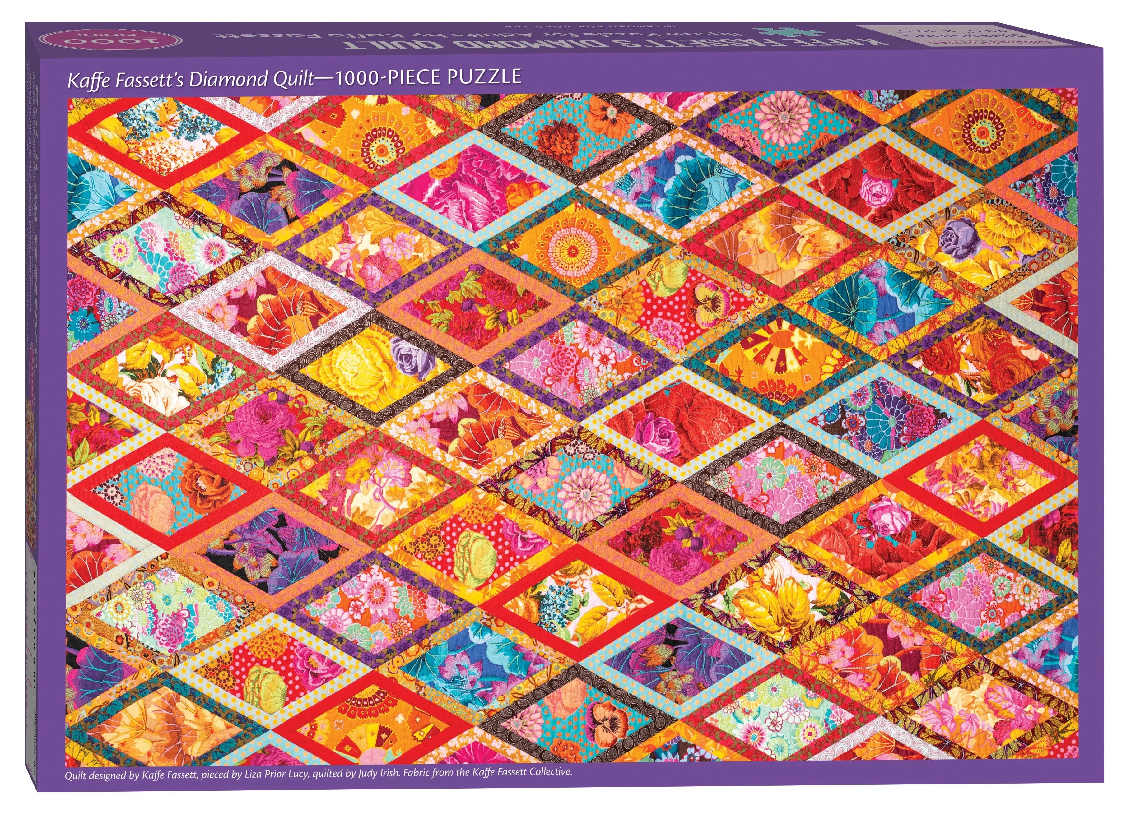Kaffe Fassetts Diamond Quilt Jigsaw Puzzle for Adults - Linda's Electric Quilters