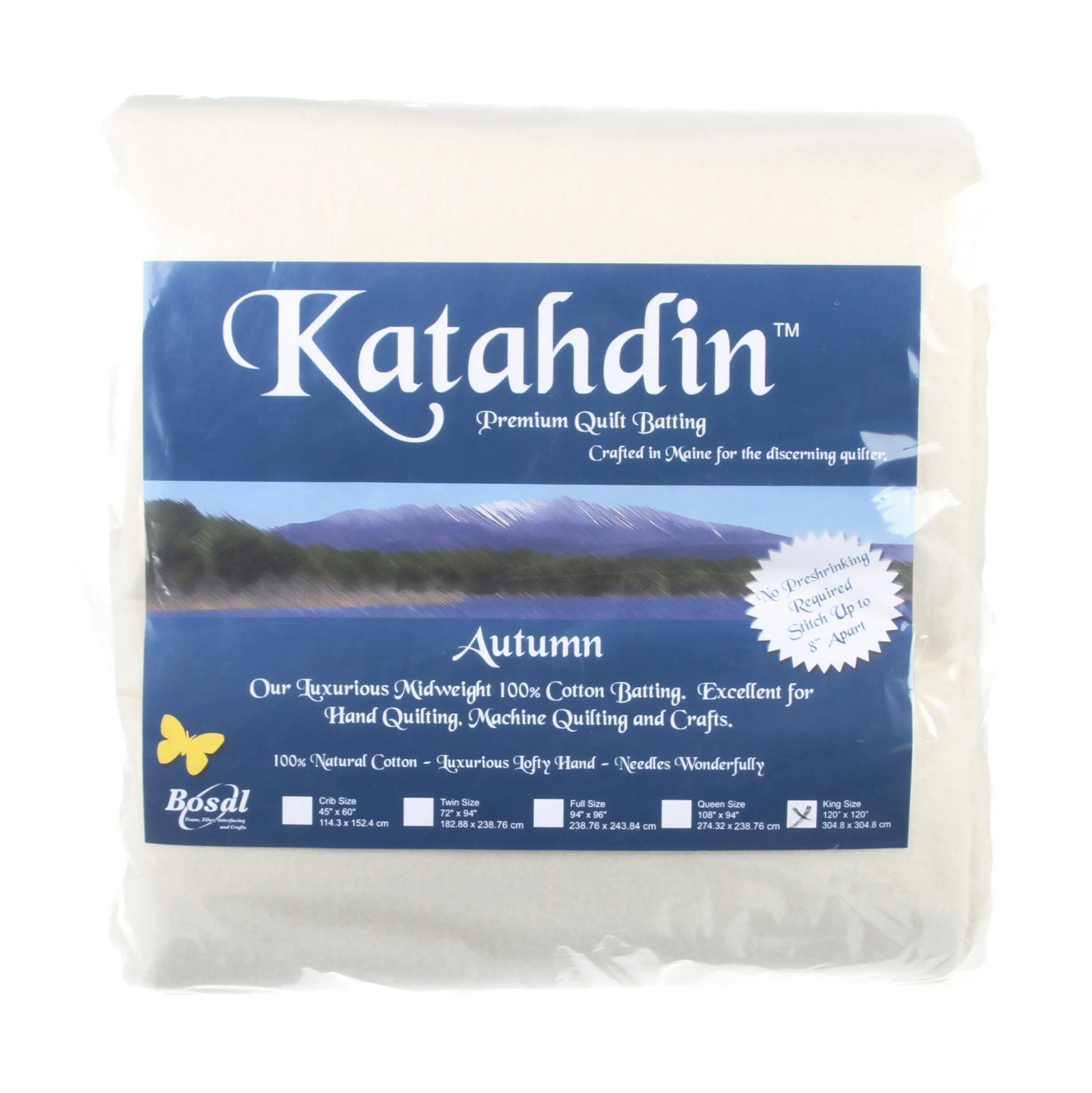 Katahdin Premium 100% Cotton Batting 4oz 120in x 120in - Linda's Electric Quilters