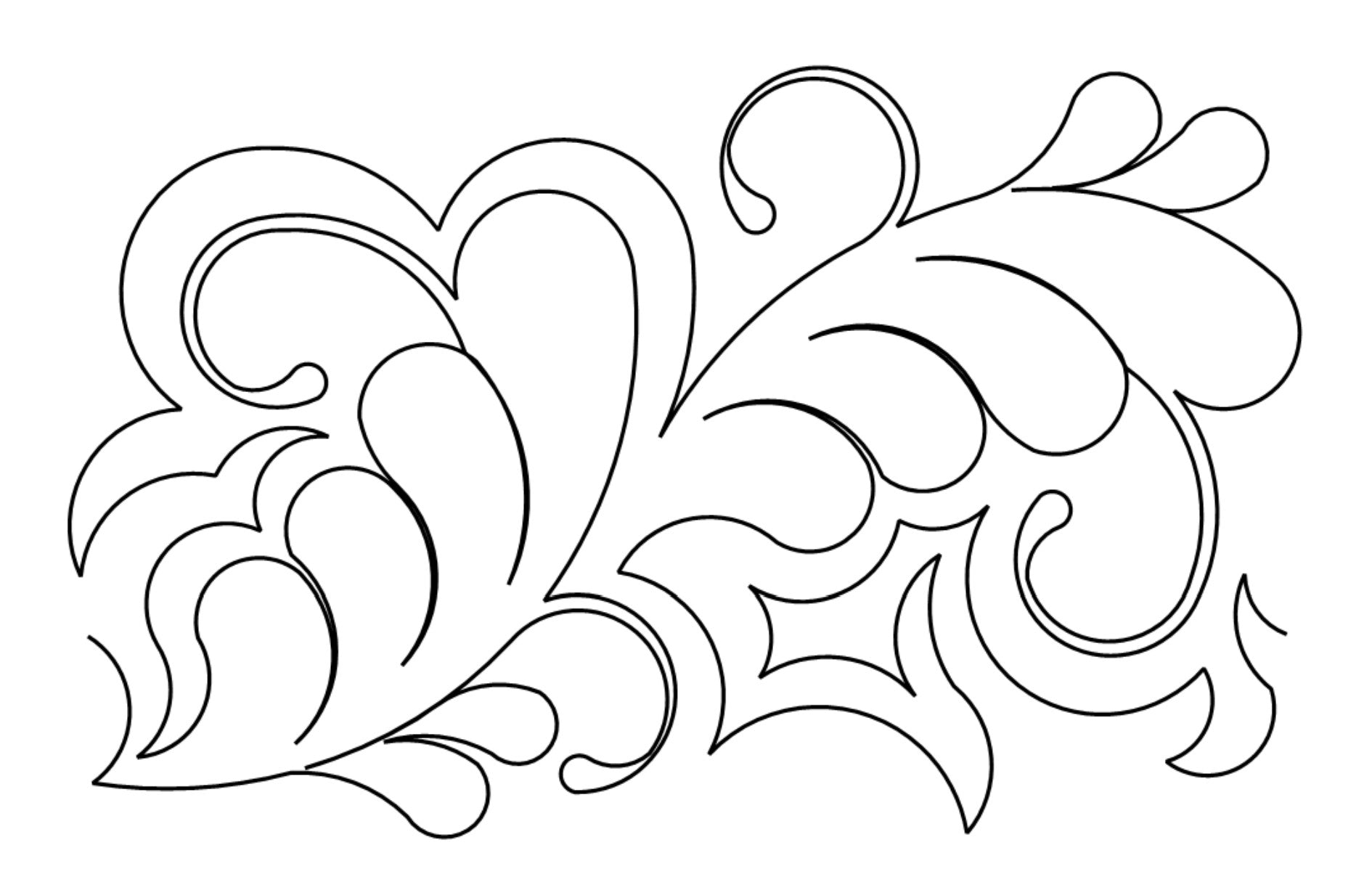 Kerry's Feather E2E Wildflower Quilting Digital Pantograph Close Up