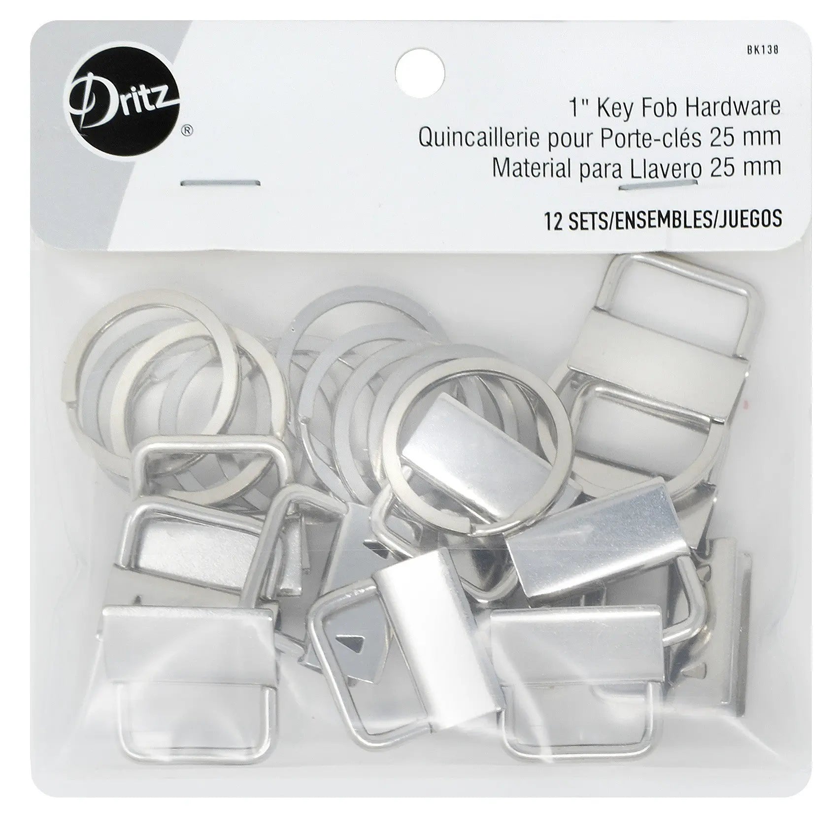 Key Fob Hardware1in Nickel Includes Fob & Ring