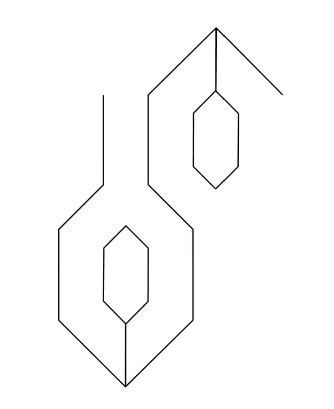 Keyhole E2E Wildflower Quilting Digital Pantograph Close Up