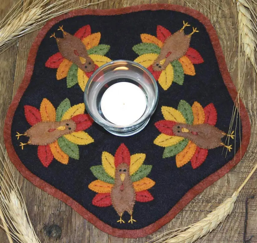 Kit Candle Mat Turkeys - Linda's Electric Quilters
