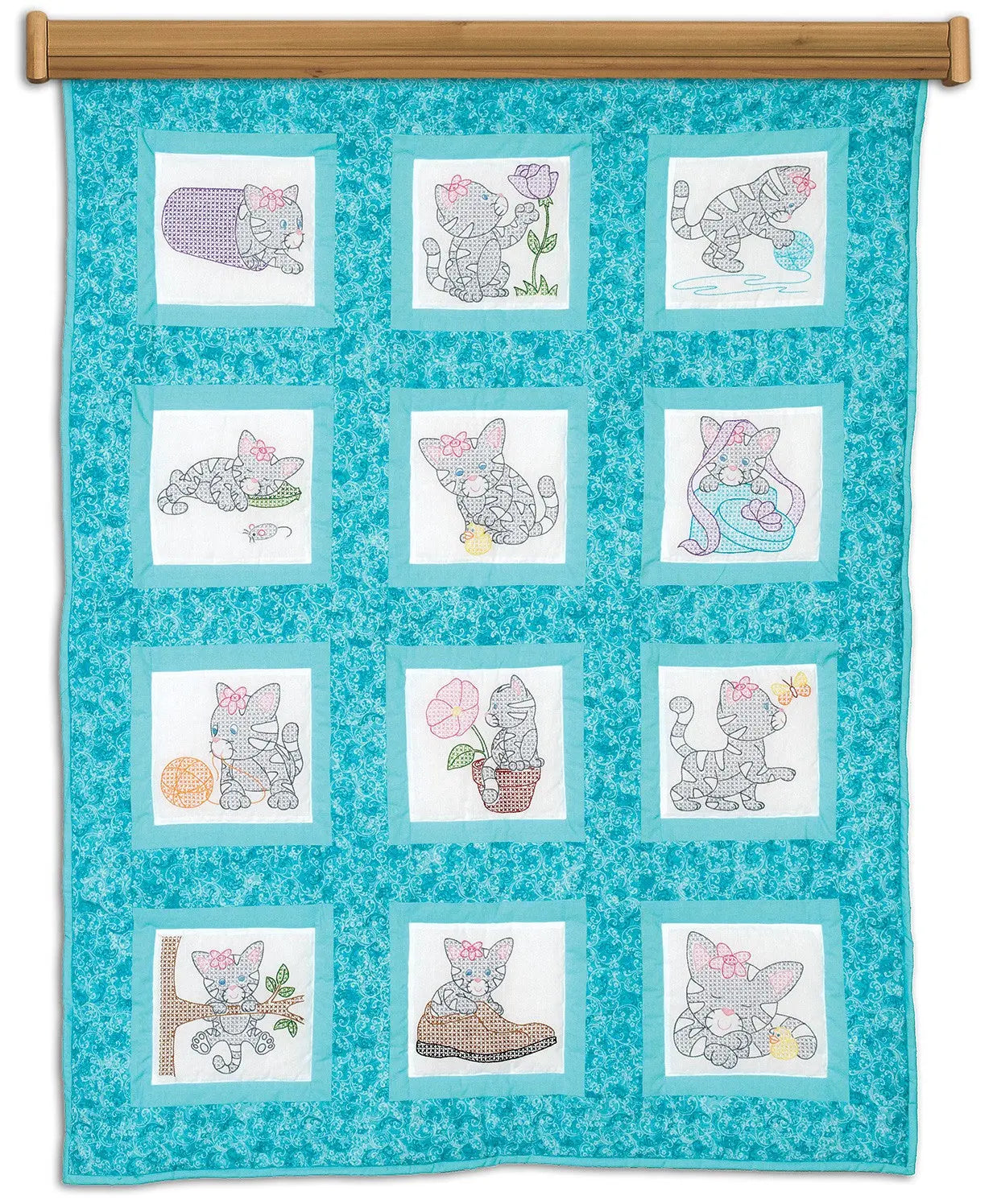 Kittens 9In Quilt Square Themes - Linda's Electric Quilters