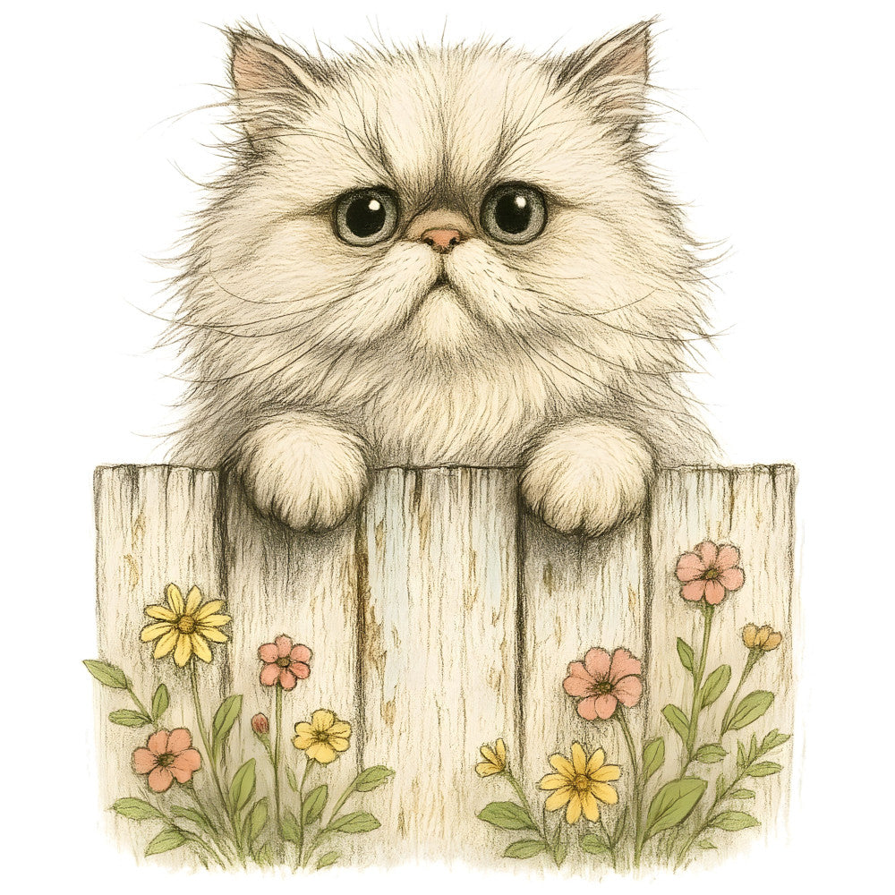 Kittens Peeking Over Fence Fabric Panel 10