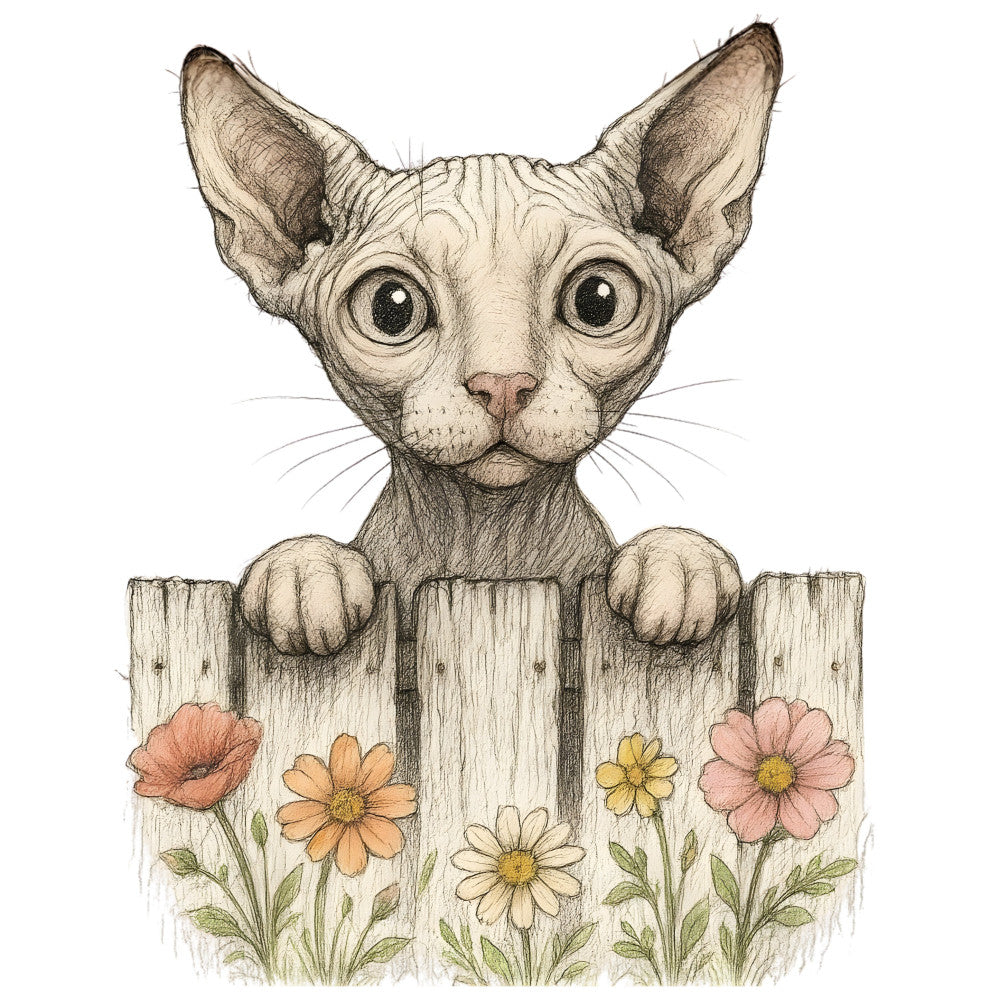 Kittens Peeking Over Fence Fabric Panel 13
