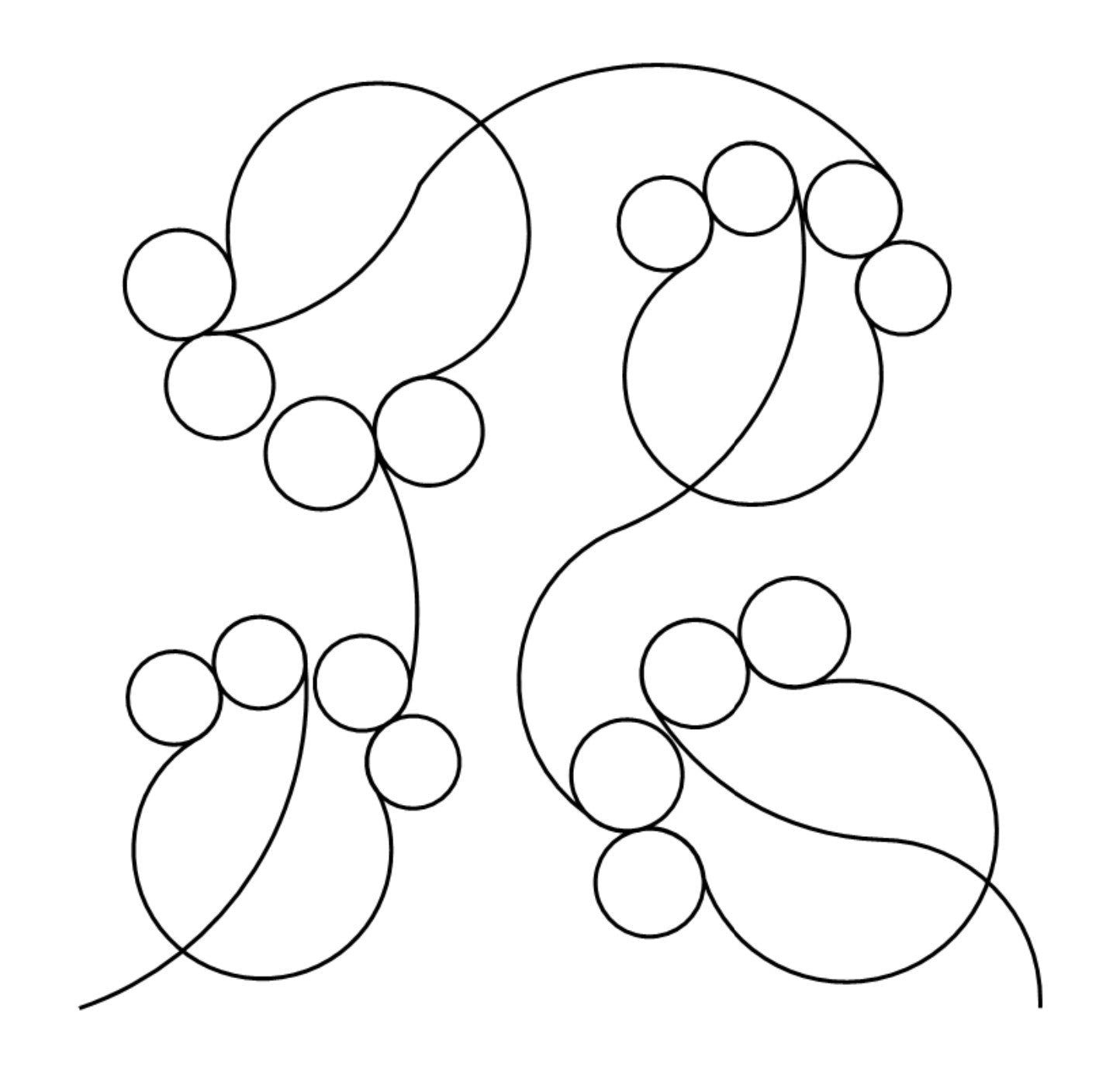 Kitty Prints E2E Wildflower Quilting Digital Pantograph Close up