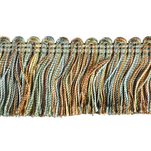 Knightsbridge Collection 1 1/2" Brush Fringe (25 YD ROLL) in Turquoise/Mocha - BF-4021-33-61