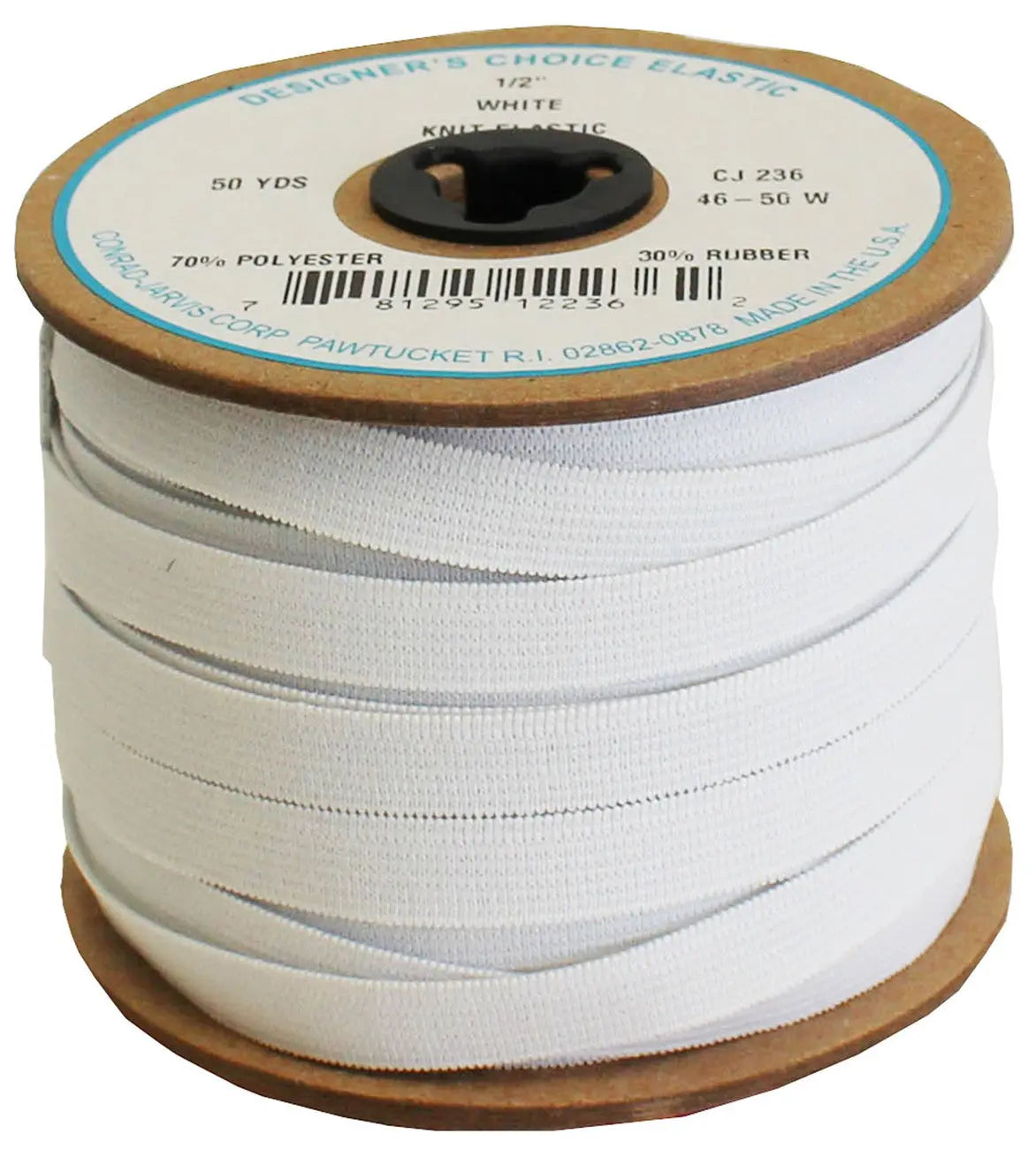 Knit Soft Elastic 1/2in x 50yd White - Linda's Electric Quilters
