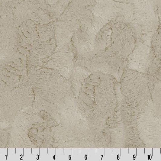 Luxe Cuddle Hide Beige Fabric per yard