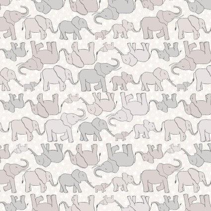 Lewis & Irene Special Delivery Elephants quilting fabric — sweet elephants