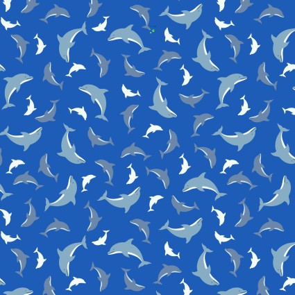 Lewis and Irene Ocean Glow blue and gray glow in the dark quilting cotton fabric