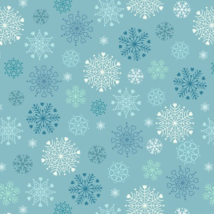 Lewis and Irene Snow Day blue snowflake cotton flannel fabric
