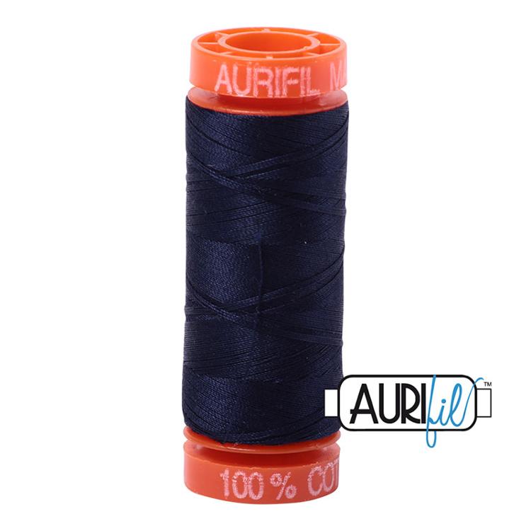 Aurifil 2785 Very Dark Navy 50wt cotton thread 200m spool