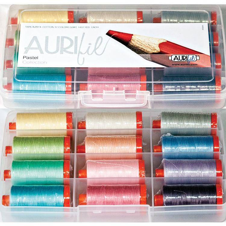 Aurifil Pastel Collection 12 colour 50wt thread set