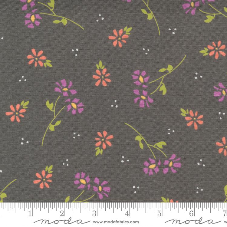 Moda Seashore Drive Charcoal fabric detail view