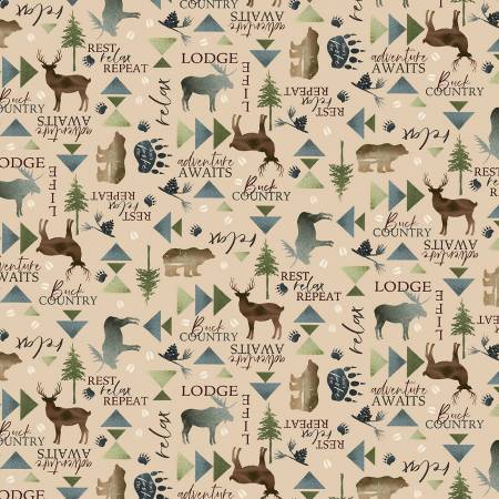 P&B Textiles Lodge Life 4-Way Lodge Allover quilting fabric