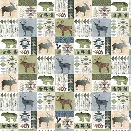 P&B Textiles Lodge Life Lodge Patch Allover quilting fabric