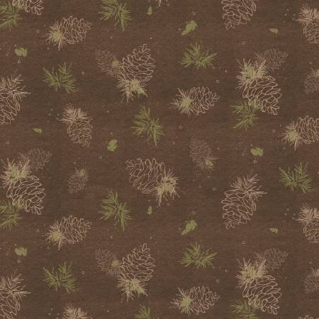P&B Textiles Lodge Life Pinecone Linework Toss quilting fabric