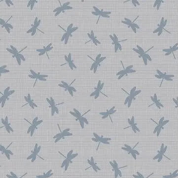 Lake Retreat - Dragonfly Toss - Gray 44" / 45" Fabric Per Yard The Fabric Company