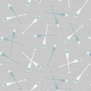 Lake Retreat - Oar Toss - Gray 44" / 45" Fabric Per Yard The Fabric Company
