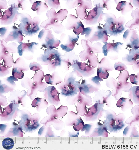 Lavender / Purple Floral Butterfly Belle 108" BELW-6156-CV Cotton Wideback Fabric Per Yard