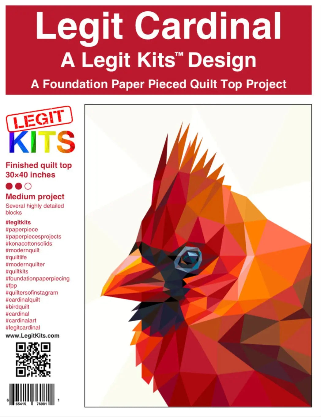 Legit Cardinal Quilt Kit - Linda's Electric Quilters