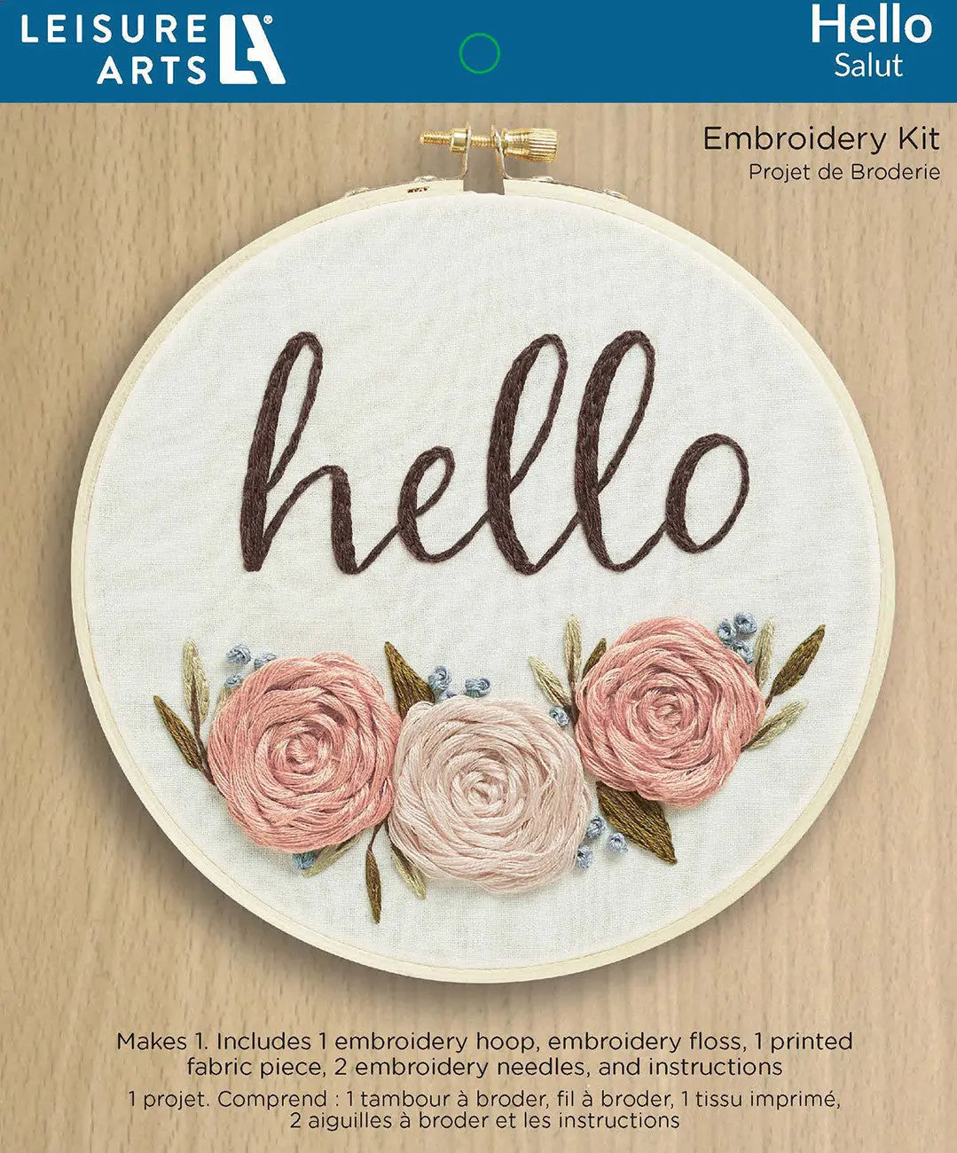 Leisure Arts Embroidery Kit 6in Hello Checker Distributor