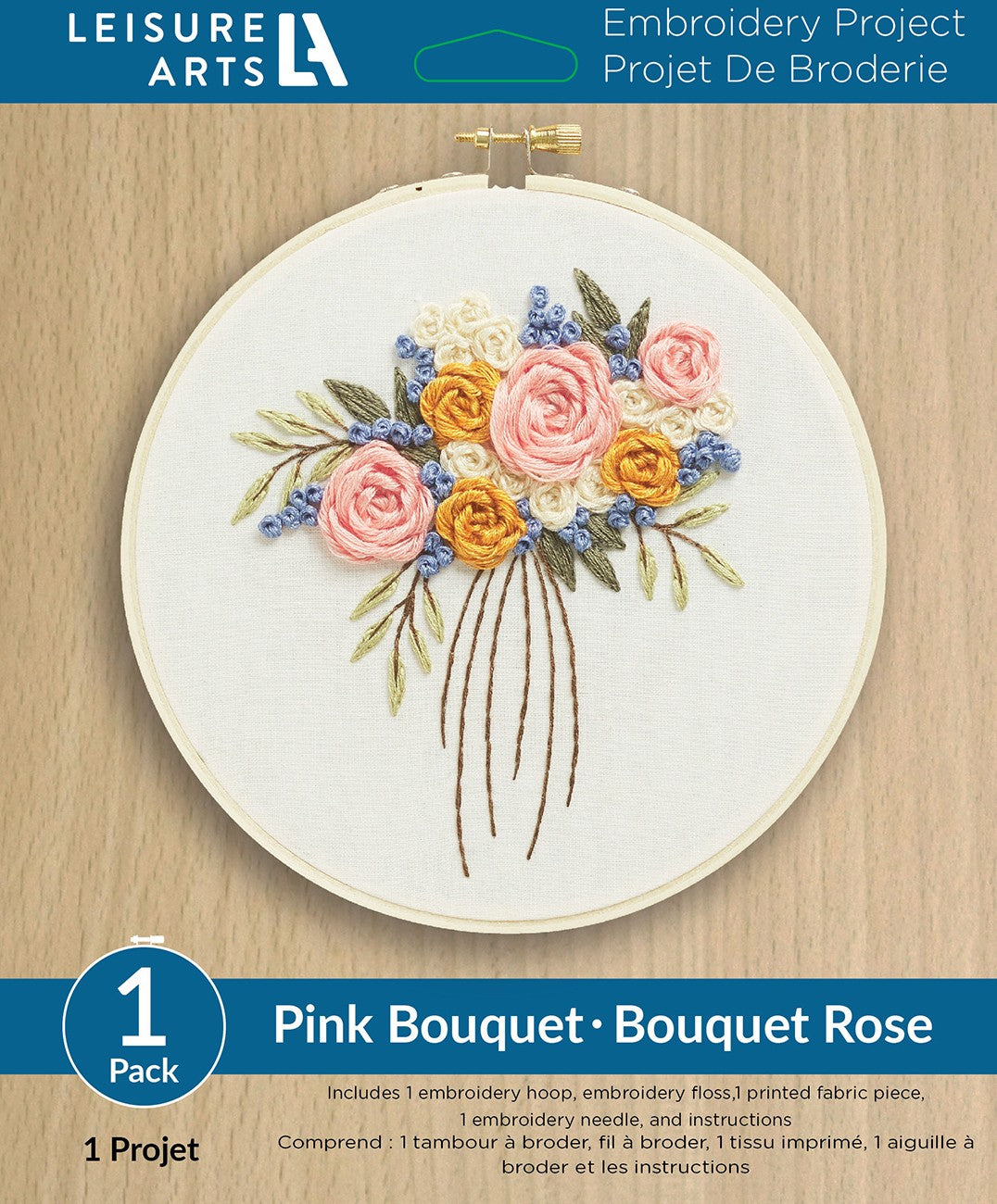 Leisure Arts Kit Embroidery 6in Bouquet