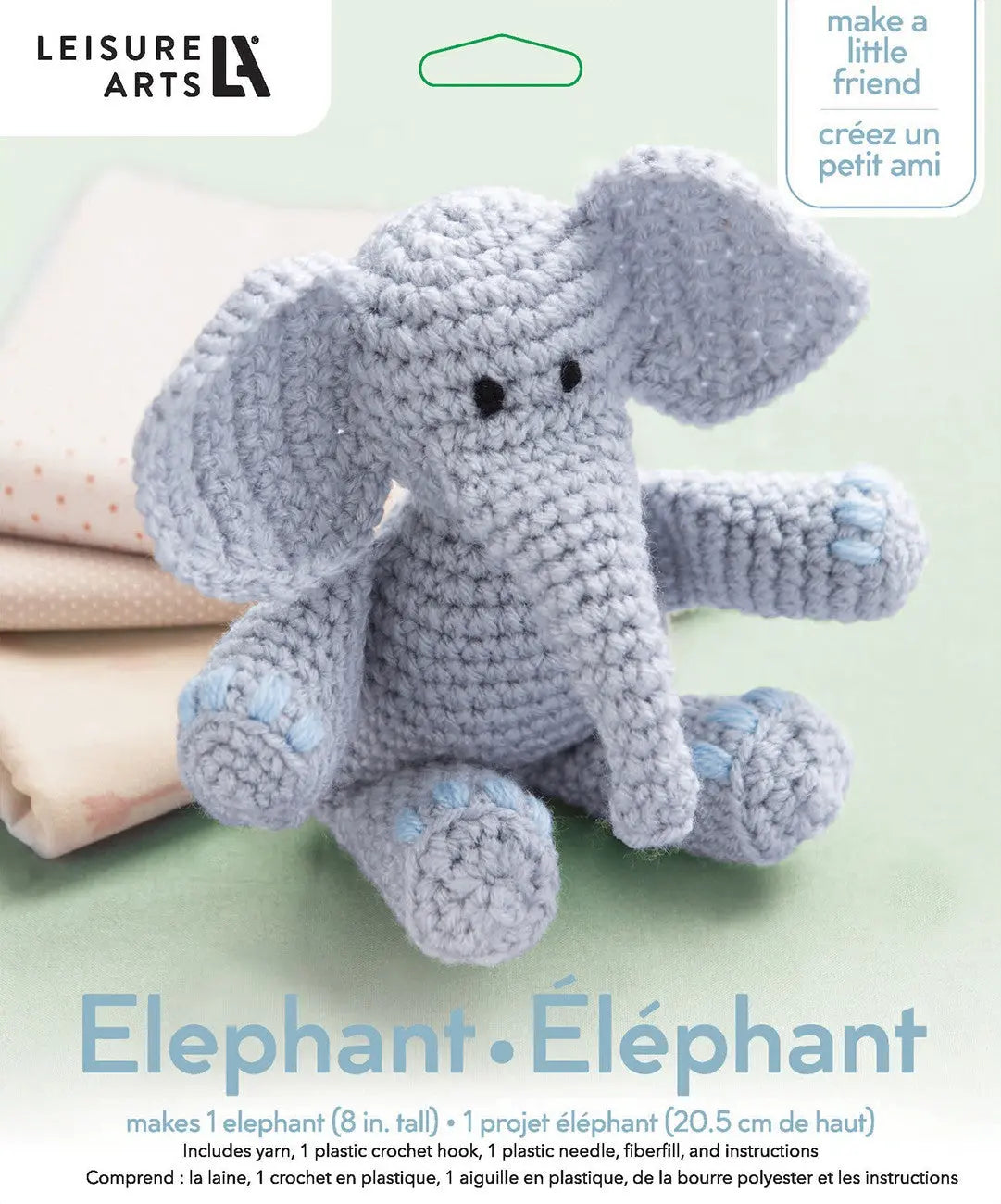 Leisure Arts Little Crochet Friend Kit Small Elephant Checker Distributor