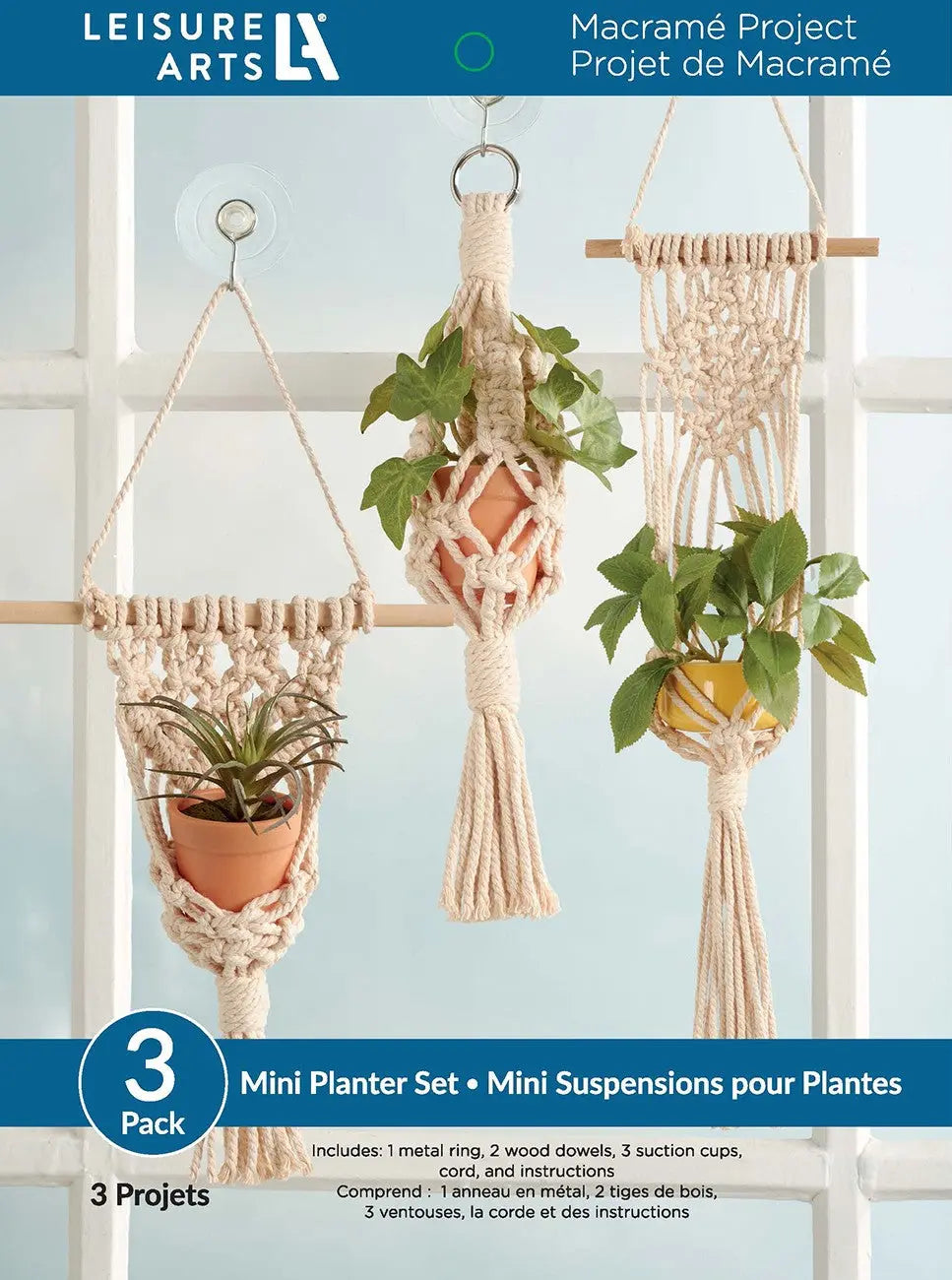 Leisure Arts Macrame Kit Mini Planter Set - Linda's Electric Quilters