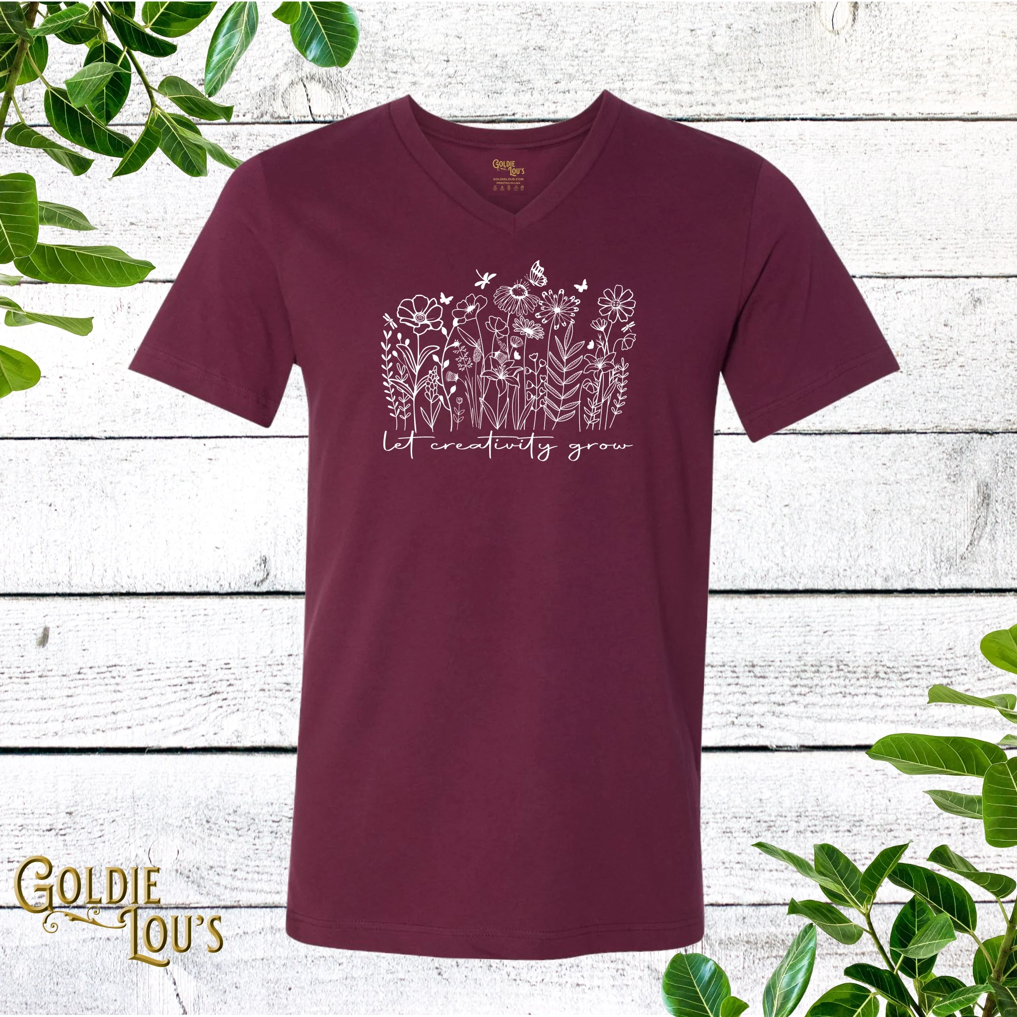 Let Creativity Grow V-Neck T-shirt