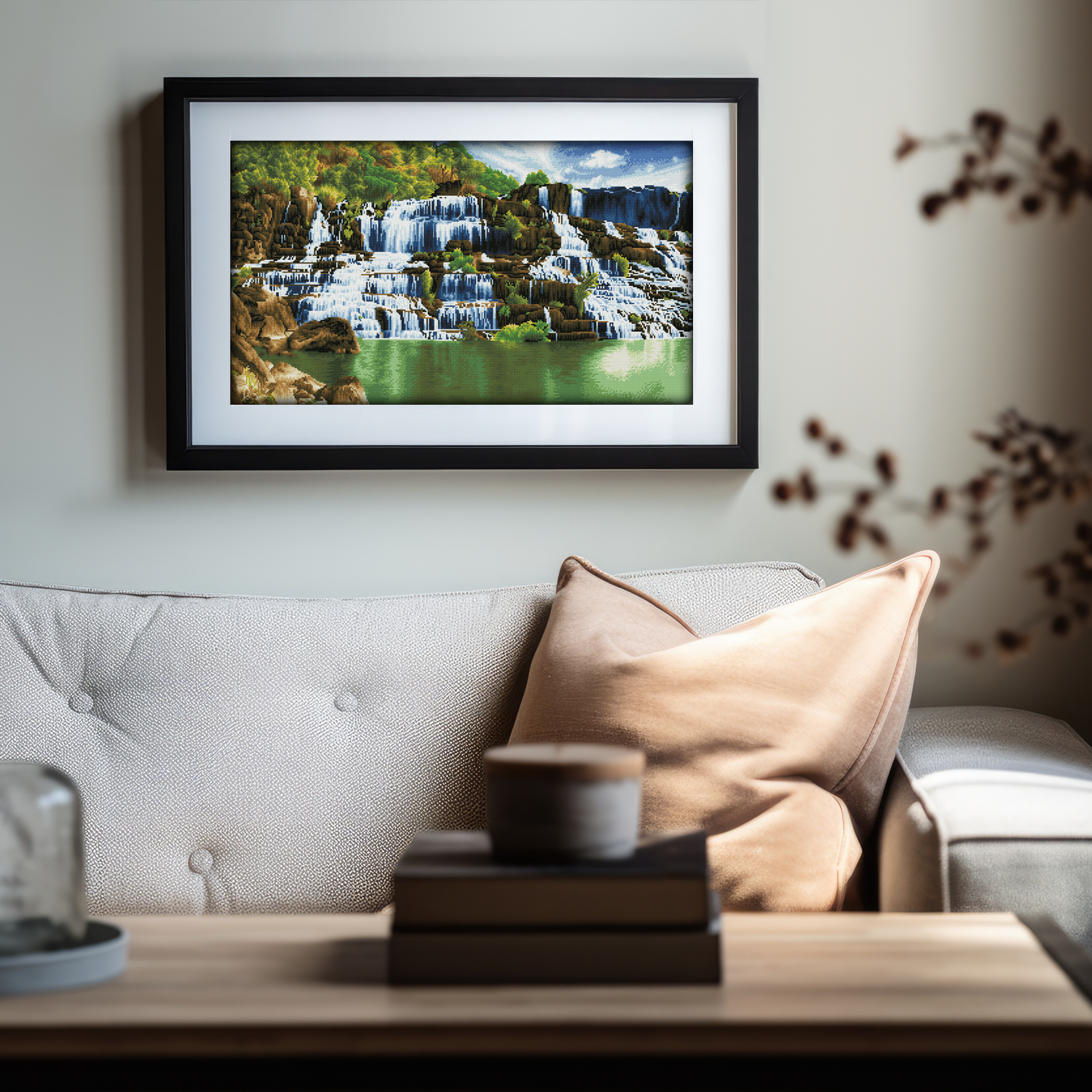 Diamond Dotz Pongour Waterfall - 22.4" x 39.8"