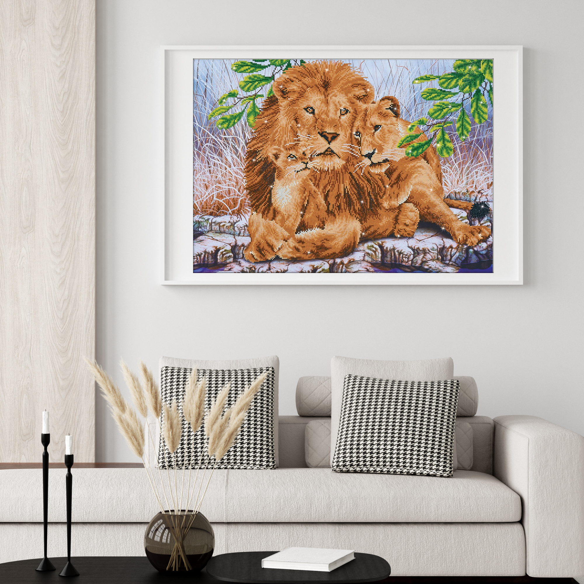 Diamond Dotz Lion Family - 30.3" x 21.7"