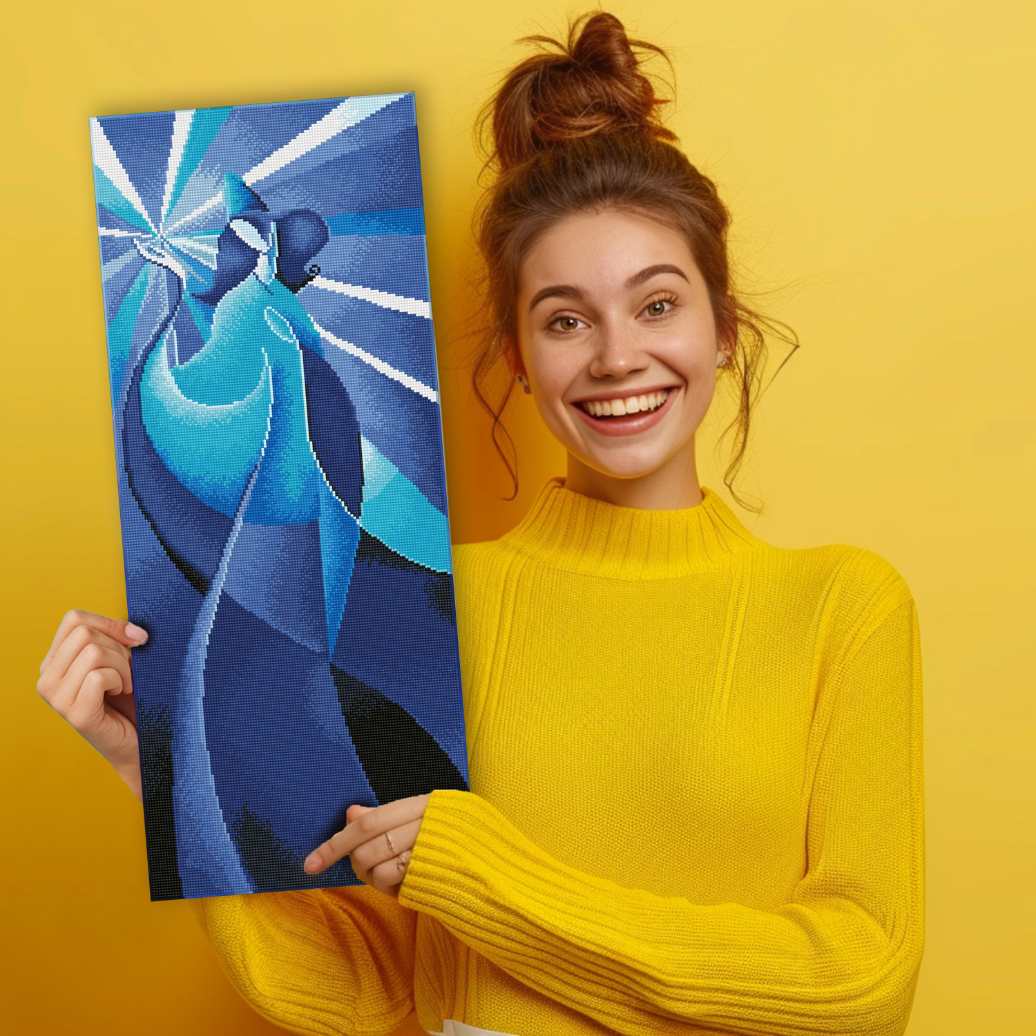 Diamond Dotz Blue Madonna - 12.6" x 30.3"