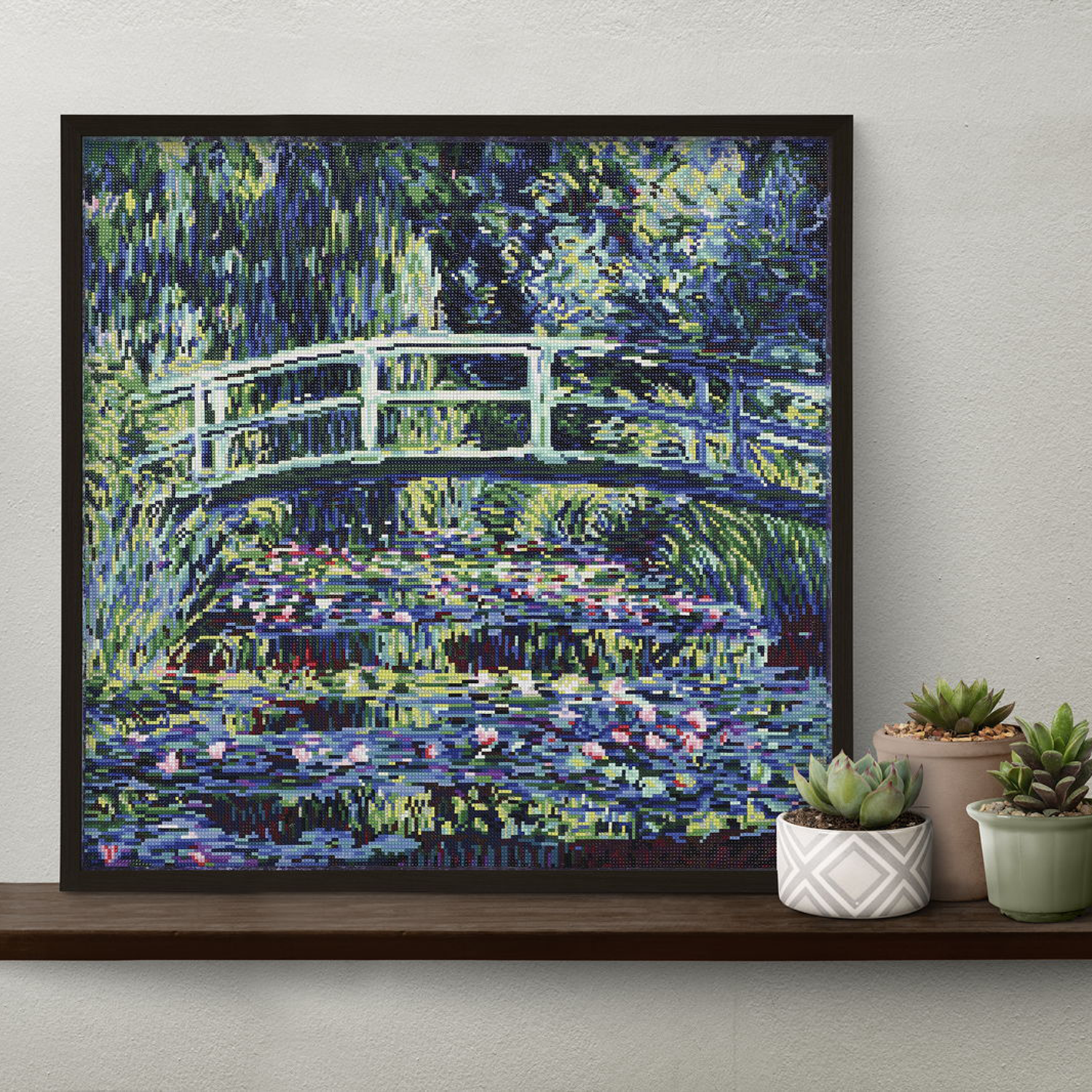 Diamond Dotz Water Lilies and Japanese Bridge - 23.2" x 22.4"