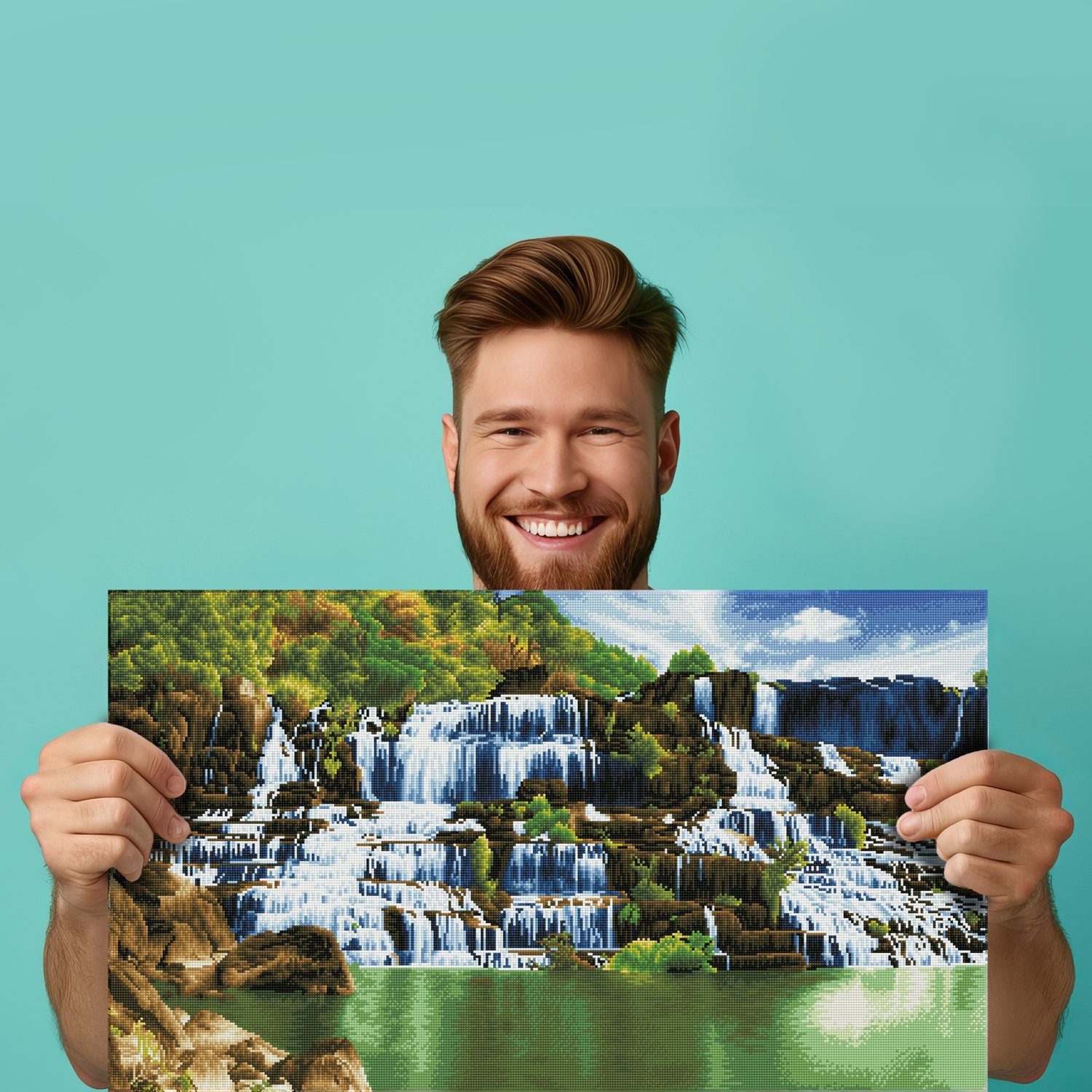 Diamond Dotz Pongour Waterfall - 22.4" x 39.8"