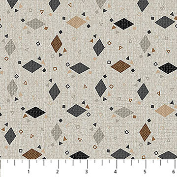 Light Gray Multi Diamond Toss Haberdashery Flannel Fabric per Yard