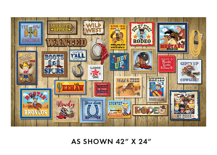Lil' Buckaroos - Wild West Boxes 44" / 45" Fabric Per Yard