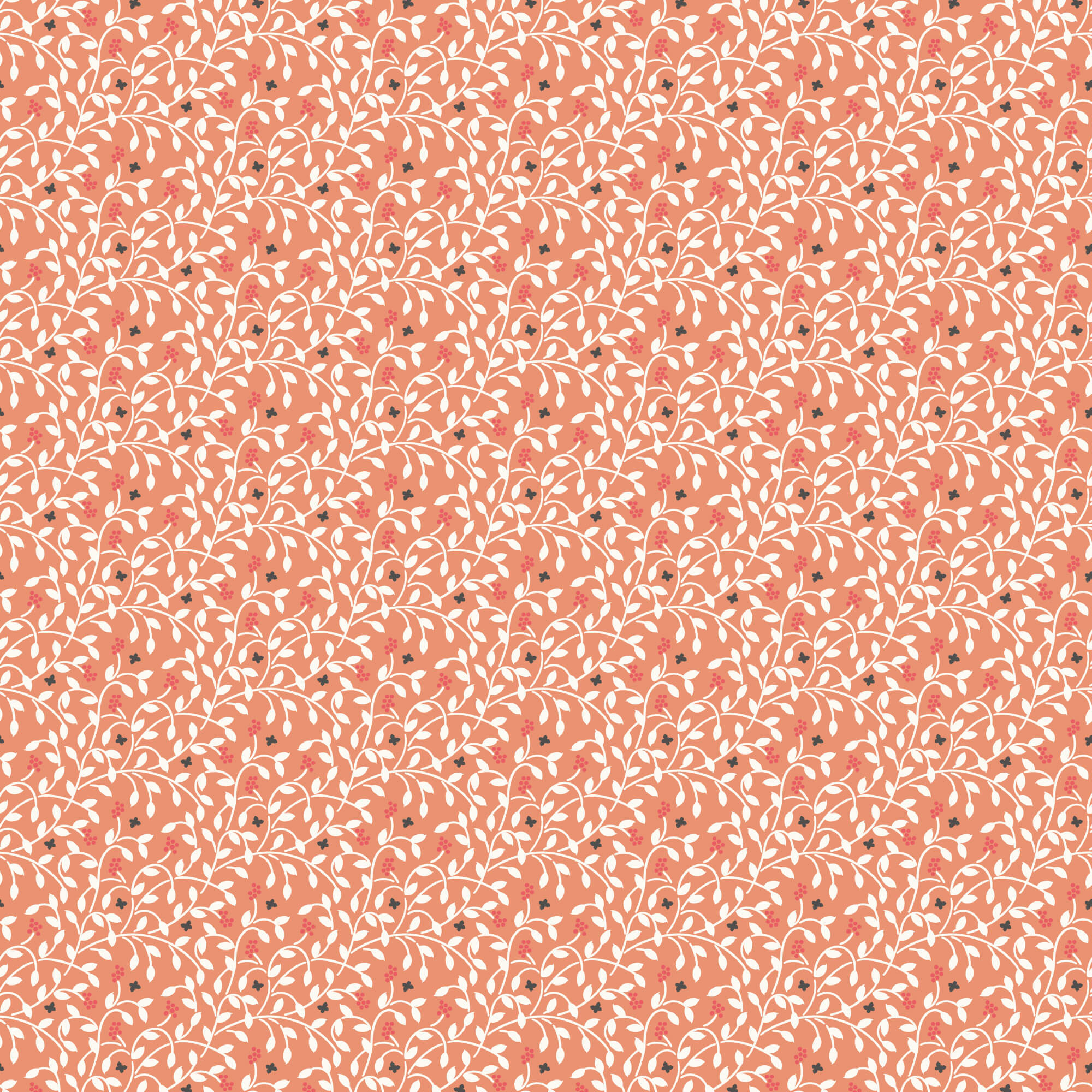 Little Bo - Berry Vines - Coral 44" / 45" Fabric Per Yard